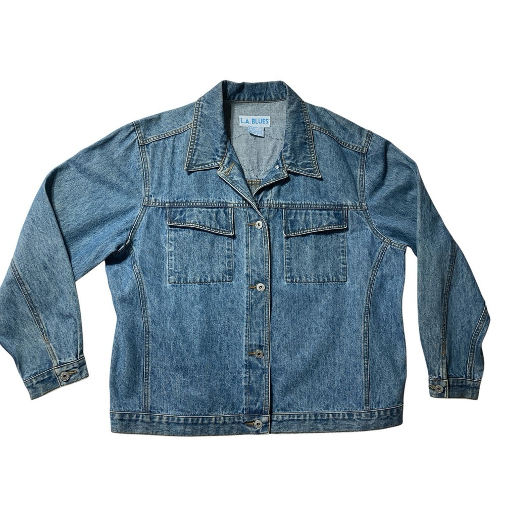 L.A. Blues Jacket  Blue Denim Size 18/20W Jean‎ Button Women's Cotton